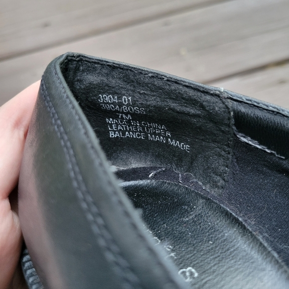 Vintage 90s y2k Bratz Black Leather Oxford Chunky Heel Preppy Academia Loafers 7 - Picture 6 of 8